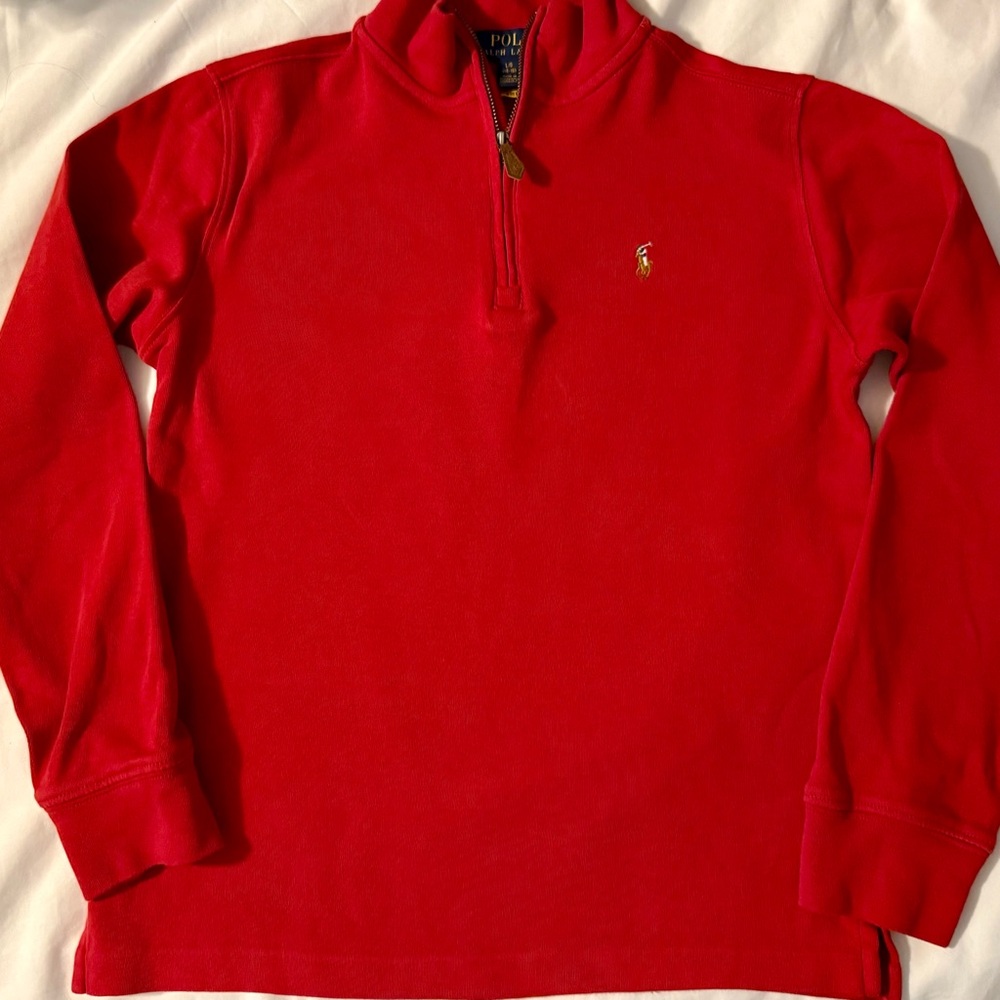 Ralph Lauren Boy’s 14/16 Red Quarter Zip